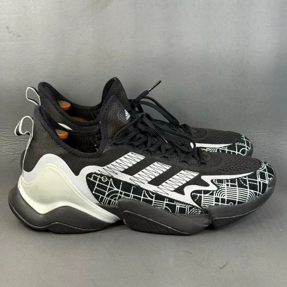 Adidas SM Impact FLX Black Silver Athletic Shoes Mens size 15
